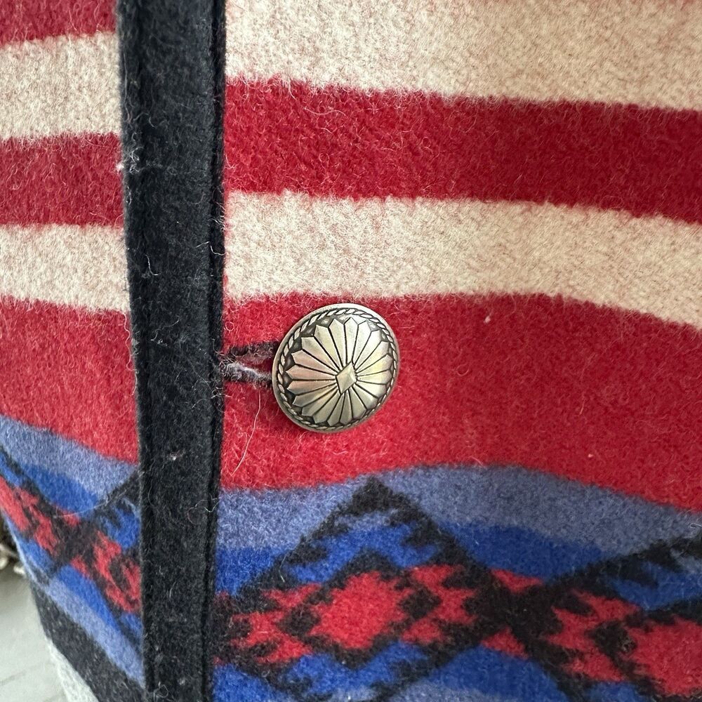 Pendleton Reversible Wool Coat Rare Buffalo Western Blanket Size M Americana - Picture 6 of 10